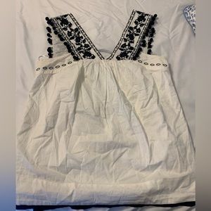 Navy and white j crew sleeveless top